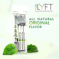 Pure LYFT, Clean Caffeine, All Natural Original Vegan Pre Workout Energy Drink Powder (12 Sticks)
