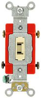 Leviton 1222-2IL 20 Amp, 120/277 Volt, Toggle Locking Double-Pole AC Quiet Switch, Extra Heavy Duty Grade, Self Grounding, Back and Side Wired, Ivory