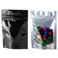Smell Proof Barrier Bags - Zipper w/Heat Seal - 100 Bags (Black & Clear, 1/8 Ounce)