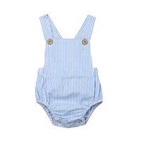 Finedayqi Romper Tops Hotsales!!! Toddler Baby Kids Sleeveless Solid Stripe Romper Sunsuit Clothes for Boys Girls Outfits Suits