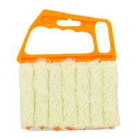 Shutters Window Blind Brush Dust Cleaner Orange with 7 Slat Handheld Household Tool