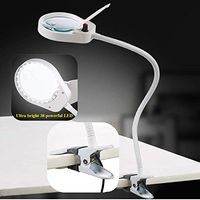 Holulo Magnifying Glass Lamp with Clamp,3X 10X LED Desktop Clamp Lamp Magnifier,Daylight Adjustable Clip-on Flexible Craft Lamp for Reading, Hobbies,Low Vision,Task Crafts or Workbench