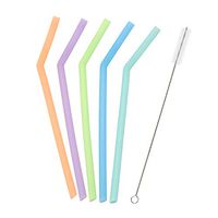 TreeHouse Designs GloStraws - Set of 5 Glow-in-The-Dark Flexible Reusable Silicone Straws - Fits 20oz to 30oz Tumblers and Other Drinkware - Based in The USA