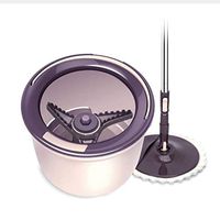 DWLXSH Degree Spinning Mop Bucket, Home Cleaner with Two Mop Heads Barrel Free Hand Washing Double Drive