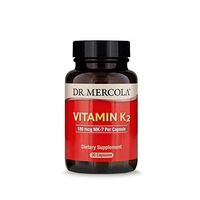 Dr. Mercola Vitamin K-2 180mcg Dietary Supplement, 30 Servings (30 Capsules), Supports Bone and Muscle Strength, Non GMO, Soy Free, Gluten Free