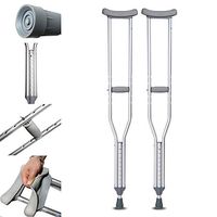 ZBYL Adult Underarm Crutches Ergonomic Design Non Skid Lightweight Aluminum Alloy for Travel Or Work, 2 Crutches Included