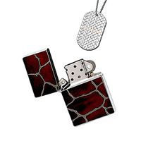 Giraffe Skin Silver Flip Top Lighter