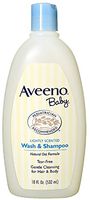 AVEENO Baby Wash & Shampoo, Lightly Scented 18 oz (6 Pack)
