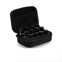 DEPRQ Essential Oil Organizer Essential Oils Case Holds 5ml 10ml 15ml Bottles Hard Shell Exterior EVA Essential Oils Storage Bag Essential Oil Box (Color : Black, Size : 17X12X7.2CM)