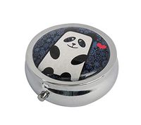 Glasscase Panda Love Custom Glass Silver Stainless Steel Pill Case Medicine Vitamin Organizer Holder Case