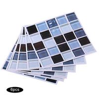 Oil-proof Wall Sticker ，6Pcs Mosaic Self-adhesive Wall Tile Sticker Kitchen Oil-proof Stickers Bathroom Decor(FX705)