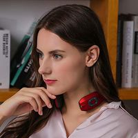 Smart Neck Massager with Heat, Electric Pulse Neck Massager Pressure Point,Wireless 3D Travel Neck Massage Equipment for Office, Home, Sport Red