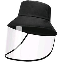 JOYEBUY Men Women Full-face Protective Hat Anti-Saliva Windproof Dustproof Mask Hat (Black Mask)