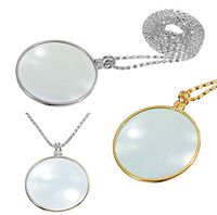 5X Necklace Magnifier Zinc Alloy Necklace 450Mm Pendant with 42Mm Glass Lens for Reading Zooming Jewelry Inspecting Gift,Gold