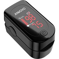 Pulse Oximeter Fingertip, ANKOVO Pulse Oximeter Blood Oxygen Saturation Monitor and Heart Rate Monitor, Easy to use, Portable Pulse Ox with 2 Batteries and Lanyard (Royal Black)