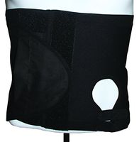 Safe n' Simple Unisex Ostomy Hernia Support Belt with Adjustable Hole, Stoma Hernia Belt, Left Hole, 10.25", Black, XX-Large