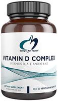 Designs for Health Vitamin D Complex - 2000 IU D3 with Vitamin A, E, K1 + K2, Fat Soluble Vitamin Blend - BPA Free Glass Bottle (60 Capsules)