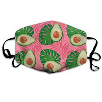 Mouth Mask Avocado Slices Monstera Leaves Fashion Earloop Face Mask For Kids Teens Men Women Winter Summer