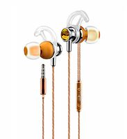 Josi Minea 3.5mm Premium HD Headphones - Stereo Earphone Headset with Volume, Play & Pause Controller & Built-in Microphone [ Gold ]