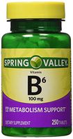 Spring Valley - Vitamin B-6 (Pyridoxine) 100 mg, 250 Tablets