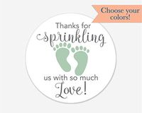 40ct, Baby Shower Stickers, Thanks for Showering us, Girl Boy and Gender Neutral Shower Stickers (#681-2-MT)