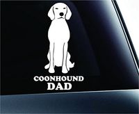 Coonhound Dad Dog Symbol Decal Paw Print Dog Puppy Pet Family Breed Love Car Truck Sticker Window (White), Decal Sticker Vinyl Car Home Truck Window Laptop