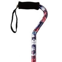 PCP Offset Handle Foam Grip Adjustable Cane, Cats Pattern
