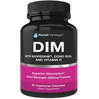 Pure DIM Supplement 250mg Diindolylmethane Plus BioPerine and Dong Quai - Hormone Balance for Women and Men, Hot Flashes Menopause Relief, PCOS, Acne - Estrogen Blocker and Natural Aromatase Inhibitor