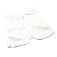HuntGold 1 Pair Durable Girl Dance Half Toe Grip Type Non-Slip Soft Cotton Ankle Socks(White)