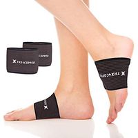 Thx4 Copper Arch Support-2 Plantar Fasciitis Braces/Sleeves- Copper Infused Fit Support - Graduated Compression Arch Braces -Great for Foot Care, Heel Spurs, Foot Pain, Flat Feet(1PAIR) (Regular) … …