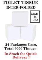 Toilet Tissue - 2-Ply Interfold Toilet Paper, Bulk Case - Total 9000 Tissues : Hygienic Bathroom Tissue & Septic safe Toilet Paper (NOTE: These are not rolls, but packs of cut toilet tissue)