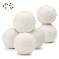 Wool Dryer Balls Fabric Softener-100% Hand Made Big Size 2.75" and Unscented for Baby Safe and All Family,Shorten Drying Time, Anti Static Felted Wool Clothes Dryer Balls,Pack of 6 (Pack of 6)