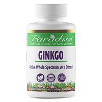 Paradise Herbs Ginkgo Biloba 50:1 Vegetarian Capsules, 60 Count