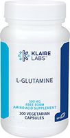Klaire Labs L Glutamine Capsules - 500 Milligrams Hypoallergenic Amino Acids Supplement - Supports Muscle & GI Function - Dairy Free and Gluten Free - Dairy Free and Gluten-Free (100 Capsules)