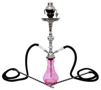 2 hose 22" Pink Hookah shisha nargila bar narguile nargile glass vase pro pipe