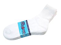 Diabetic socks, unisex cotton therapeutic non binding socks, 3 pairs per pack. Choose your favorite color! (10-13 Ankle White, 3)