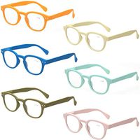 Reading Glasses 6 Pack Great Value Quality Readers Spring Hinge Color Glasses (6 Pairs MIx Color, 1.75)