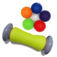 Uhruolo Foot and Hand Massage Roller with 4 pcs Massage Ball Massager for Deep Tissue Acupresssure Recovery for PLA Relax Foot Back Leg Hand Tight Muscle