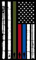 Evan Decals Thin Blue Line Vertical Flag Firefighter, Police, Military Decal Vinyl Sticker 3"