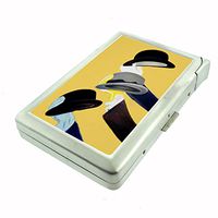 Perfection In Style Metal Cigarette Case with Built in Lighter Vintage Art Deco Design 008