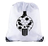 Soccer Party Favors | Soccer Drawstring Backpacks for Birthday Parties, Team events, and much more! - White CA2500SOCCER S6