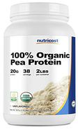 Nutricost Organic Pea Protein Isolate Powder (2LBS) - Unflavored, Certified USDA Organic, Protein from Plants, Vegan Friendly, Gluten Free, Non-GMO