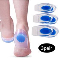 3 Pair Gel Plantar Fasciitis Inserts Gel Heel Pain Pad-Silicone Gel Heel Pads for Athletic Shoes,Dress Shoes and Boots