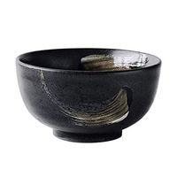 Home big wrist Japanese Retro Black Ceramic Tableware Cereal/Dessert/Party Supplies/Soup/Ramen Bowl Decorative hotel retro soup bowl (Color : 15.25.3cm)