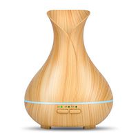 OliveTech Aroma Essential Oil Diffuser, 150ml Wood Grain Aromatherapy Diffuser Ultrasonic Cool Mist Humidifier with 7 Color Changing LED Lights and Waterless Auto Shut-off for Home Office Bedroom Baby