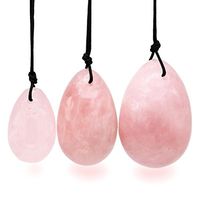 TOP-VRA Jade Stone Egg Yoni Eggs, GIA Certified, Massage Kegel Eggs 3PCS Natural Crystal Beads Chakra Healing Yoga Exercise Eggs To Train Pelvic Muscles Kegel Exercise (Rose Quartz)