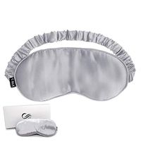 C Silk Beauty Luxury Pure Mulberry Silk Sleep Eye Mask for Anti-Aging, Anti Sleep Crease, 22 Momme Oversized Perfectly Plush (Silver)