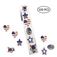 500 Small American Flag Stickers on a Roll - Patriotic Stickers 1.5cm x 2.5cm USA Patriotic Stickers