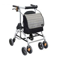 Walkers Portable Shopping Cart Grocery Shopping Cart Folding Elderly Ergonomic Walking Car Gift (Color : Black, Size : 62.552cm)