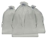 Ankirol Sheer Organza Favor Bags 6x8'' for Wedding Baby Shower 100pcs Gift Bags Samples Display Drawstring Pouches (Gray)